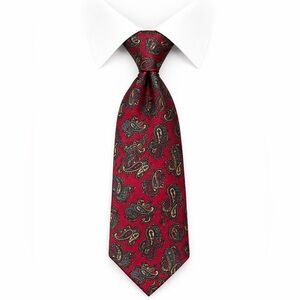 Kuppenheimer Men Paisley Neck Tie Quiet Luxury Old Money Career Professional Red